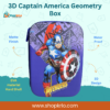 Front view of purple Captain America geometry box featuring colourful Avengers superhero artwork.