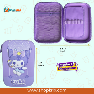 Kuromi geometry box showing approximate 12.3 by 9 inch product dimensions